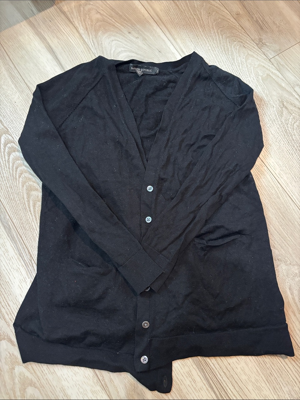 Merino Wool Banana Republic Black Women's Button Cardigan